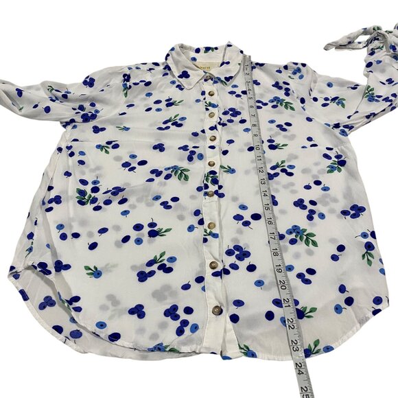 Anthropologie Maeve Blueberry Blithe Button Up Blouse Size 4 - Picture 9 of 9